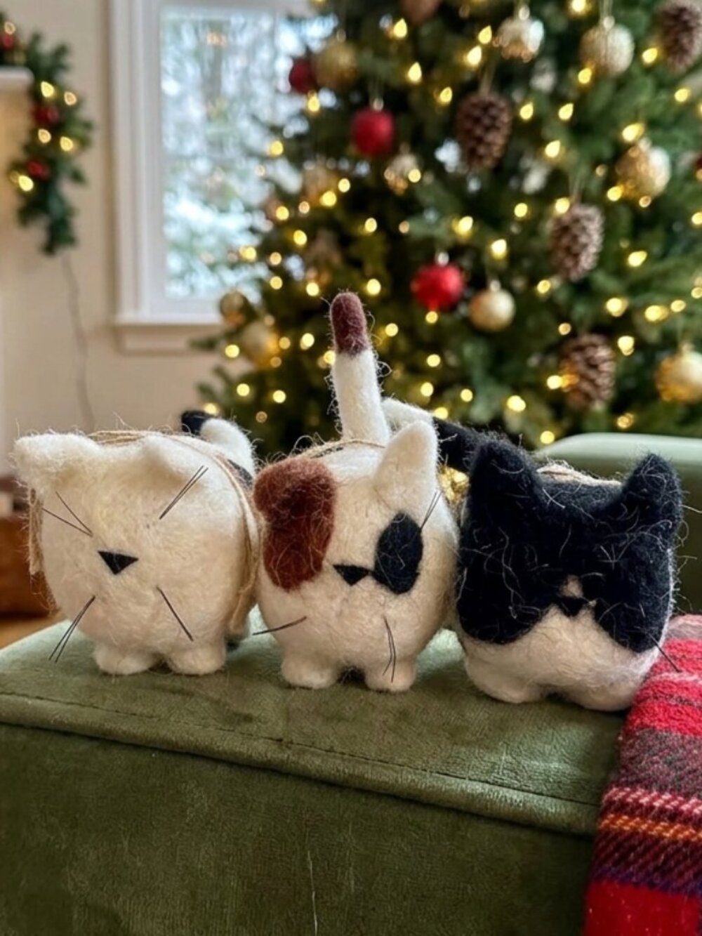 Cute Fuzzy Cat Plush Ornaments
